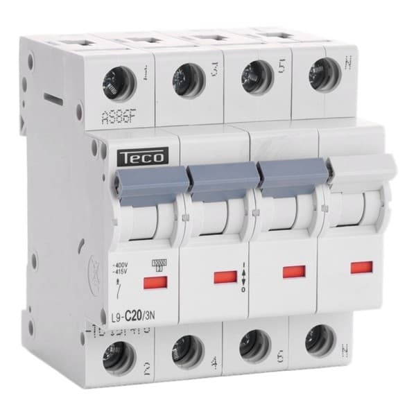 Disjoncteur 3 pôles + N 20A 10kA courbe C