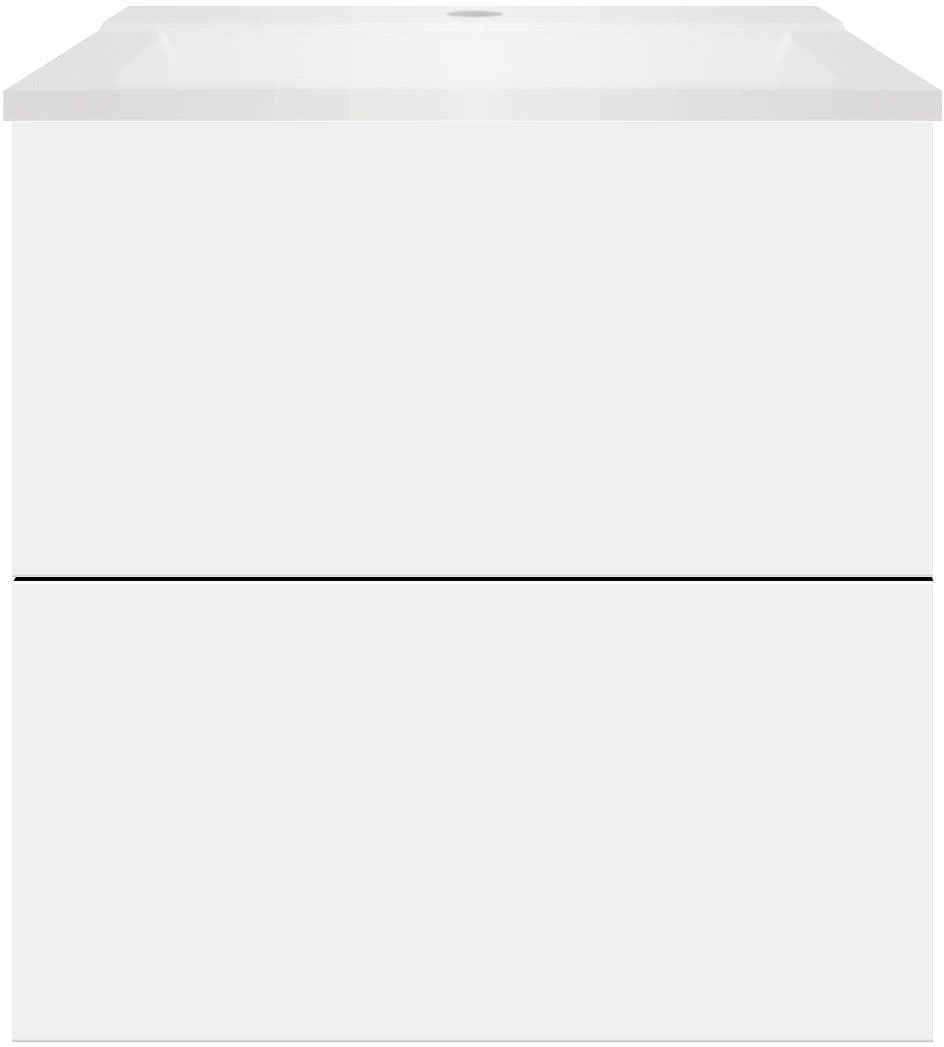 SOUS MEUBLE COFFEE 2 TIROIRS 60 BLANC MAT+LAVABO BLANC MAT