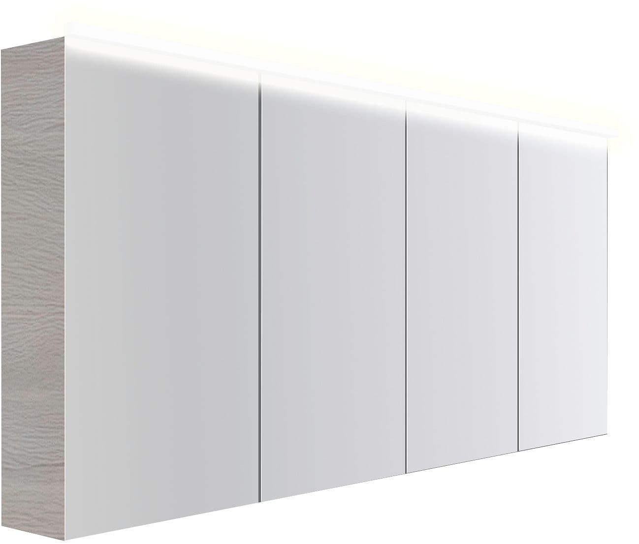 ARMOIRE TOILETTE COFFEE 4 PORTES 1800MM 4250K CHENE DECOR ARGENT