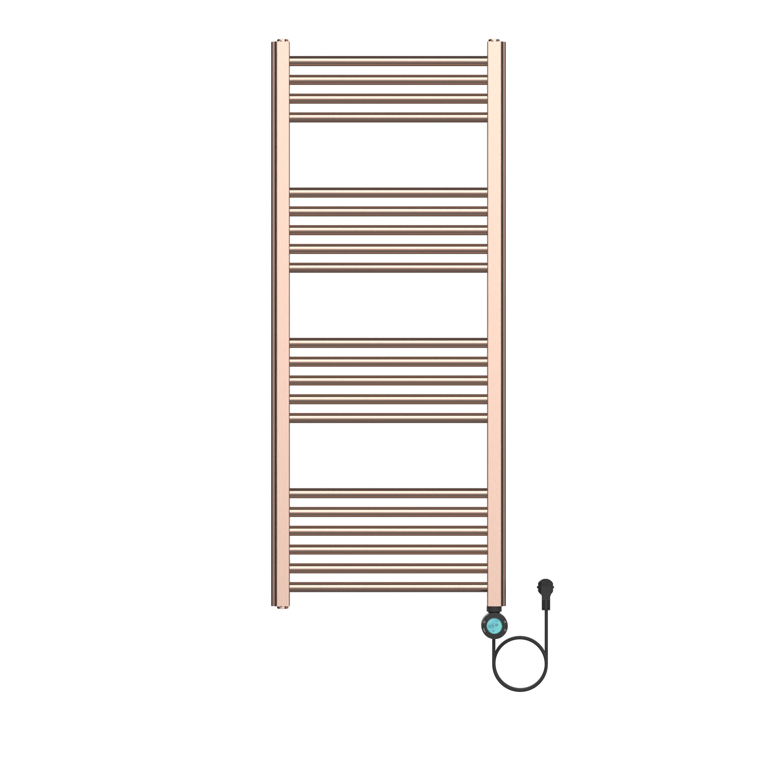 BELRAD SÈCHE-SERVIETTES ÉLECTRIQUE – AVEC THERMOSTAT NUMÉRIQUE PROGRAMMABLE – SMART WIFI - RACCORD À DROITE – 700W – 1200X500 MM – CUIVRE BROSSÉ