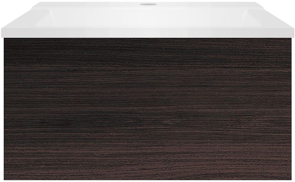 SOUS MEUBLE COFFEE 1 TIROIR 60 CHENE DECOR MOKKA+LAVABO BLANC