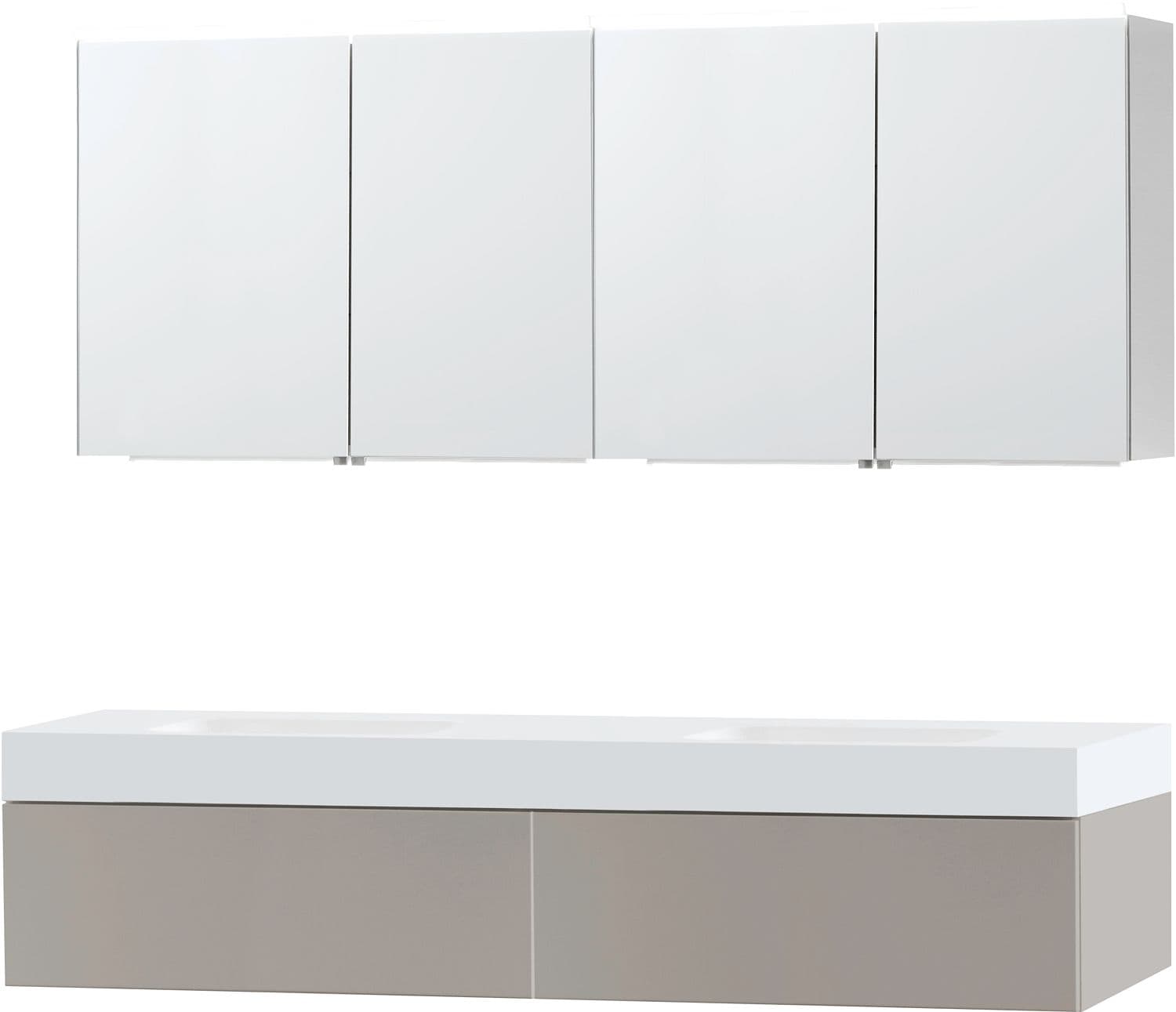 MEUBLE PURO DUO GRIS 180 1 TIROIR SOLID PURO ARMOIRE TOILLETTE