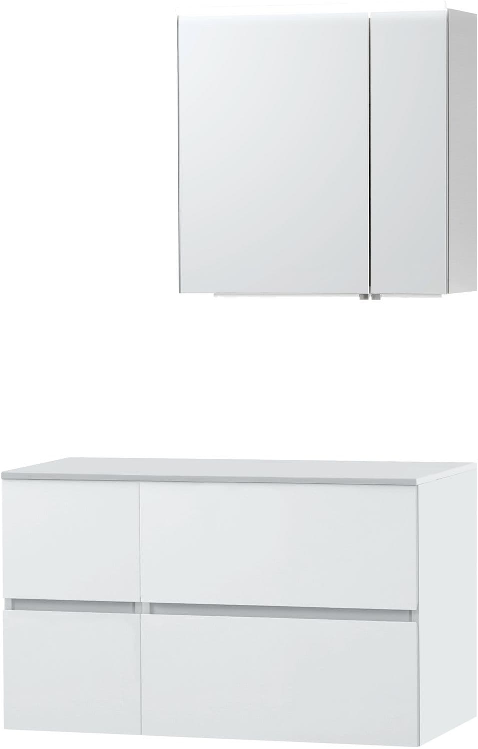 MEUBLE MOLTO POUDRE BLANC 105 POUR LAVABO A POSER SOLID ARMOIRE TOILETTE 70