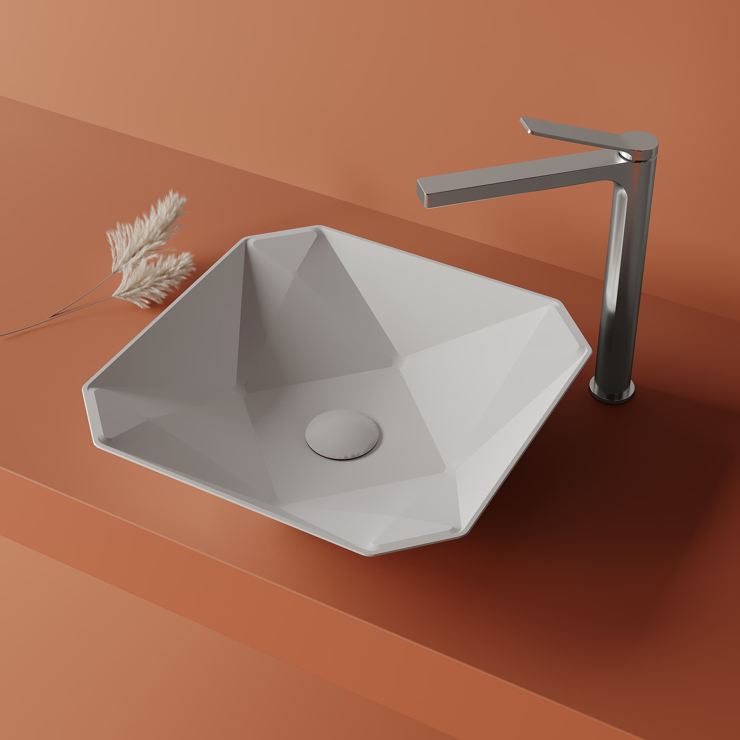 CREAVIT RUBY RB040 VASQUE – À POSER – CÉRAMIQUE – SANS TROP-PLEIN – SANS TROU DE ROBINET – 40X8,5X40 CM – BLANC BRILLANT