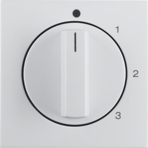 Enjoliveur avec bouton rotatif pour interrupteur 3 paliers avec position 0 S.1 / B.3 / B.7 Blanc p