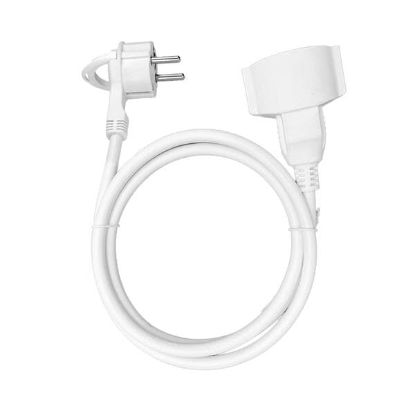 Rallonge avec prise simple 1 x 2 pôles + T Schuko, fiche plate 1.5ma et câble PVC H05VV-F 3 x 1.5mm²
