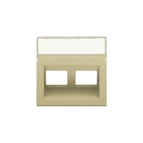 Enjoliveur data 2x RJ sortie oblique, couleur gold coated