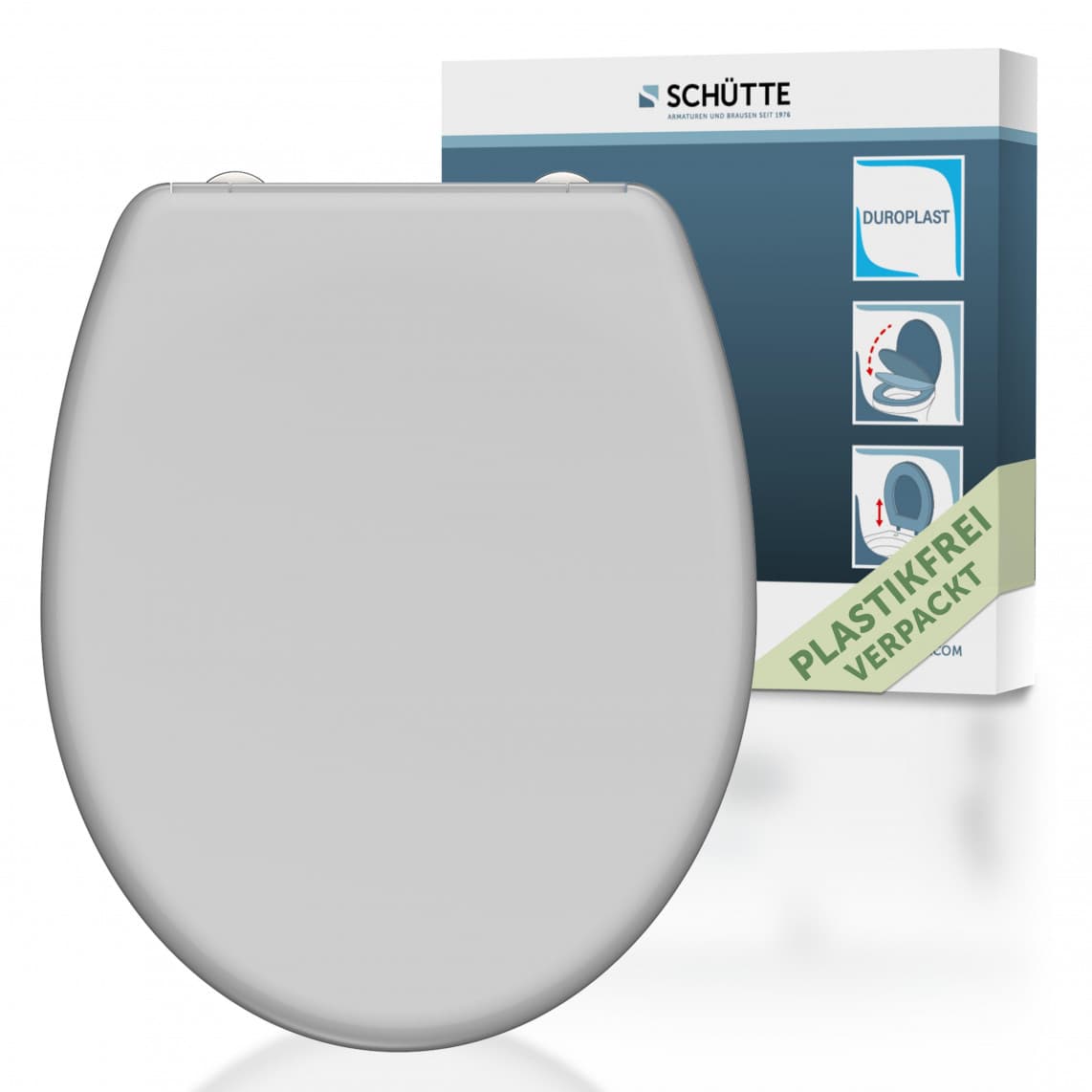 82302 abattant WC en Duroplast GREY, avec frein de chute et déclipsable