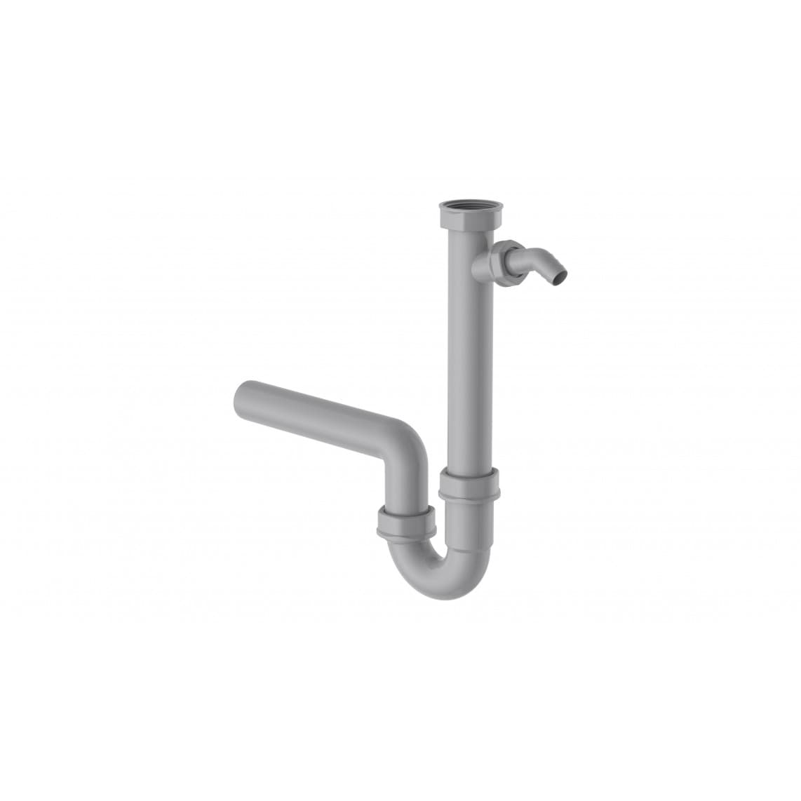 98831349 ECO-SAVE KS évier-siphon tubulaire,Gris, 1 1/2" F x 40 mm, avec 3/4" Raccordement de l'appareil