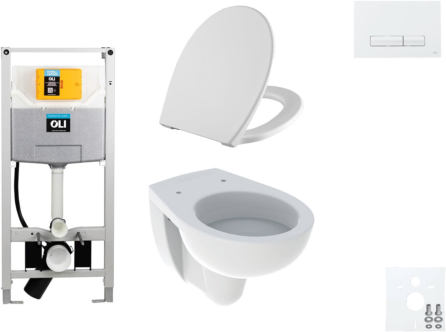 WALLFIX OLI WC SUSPENDU BASTIA D600 SOFTCLOSE + LIFT-OFF GLAM BLANC