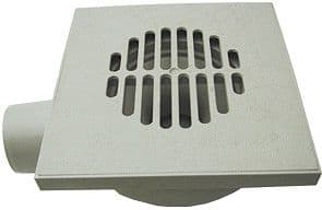 SIPHON DE SOL PP 50 +GRILLE NICOLL 150-150MM GRIS