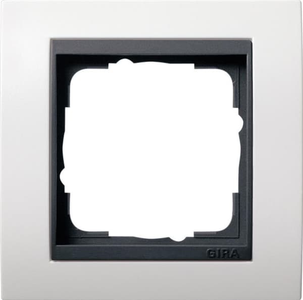 Cadres de finition Gira Event Blanc brillant avec cadre intermédiaire Anthracite Blanc