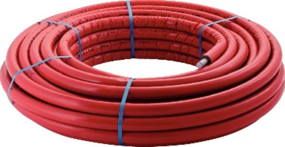 Geberit FlowFit tube multicouche isolé rouge D16 rouleau 50m