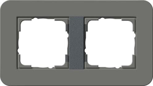 Cadre de finition Gira E3 Soft-Touch Gris foncé avec cadre de support Anthracite Soft-Touch Gris