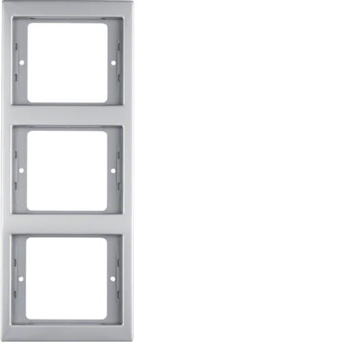 Plaque de recouvrement 3 postes pour montage vertical Berker K.5 Inox