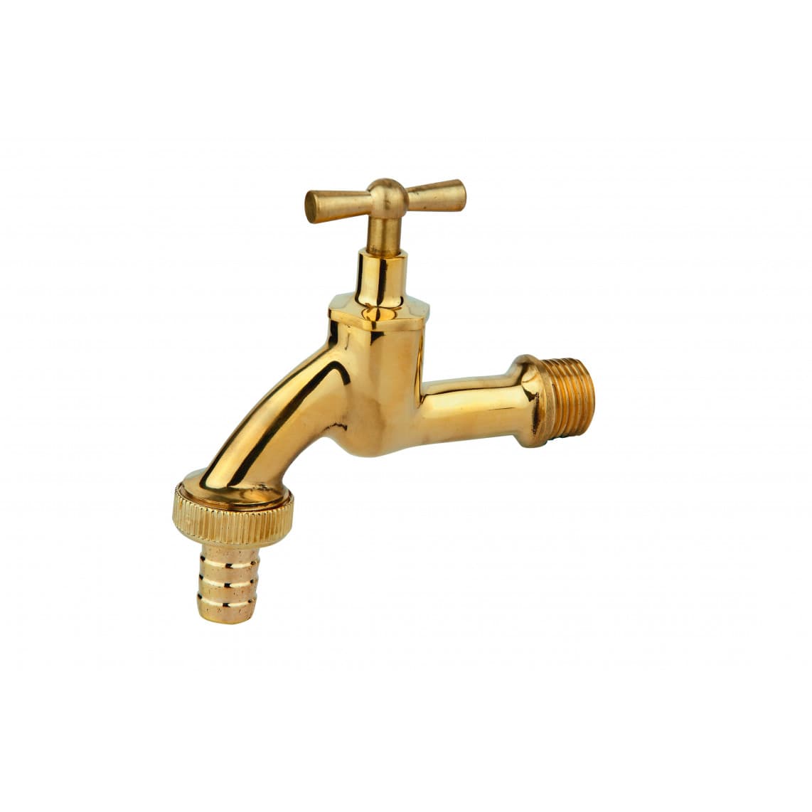 986180348 LT robinet de service Poignée à garrot, vierge poli, 1/2" M x 3/4" M x 1/2"T