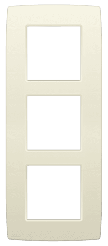 Plaque de recouvrement triple, entraxe de 60 mm, verticale, couleur Niko Original cream