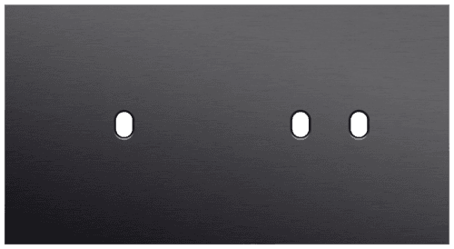 Plaque de recouvrement double, horizontale 71 mm d'entraxe, pour une fonction de commutation simple et une fonction de commutation double, Niko Toggle alu black brushed