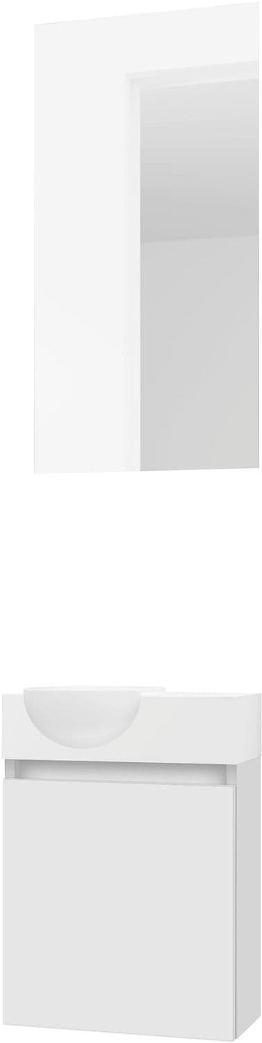 LAVE-MAINS FORM MINI QUO GAUCHE/ 1 PORT/MIROIR POUDRE BLANC