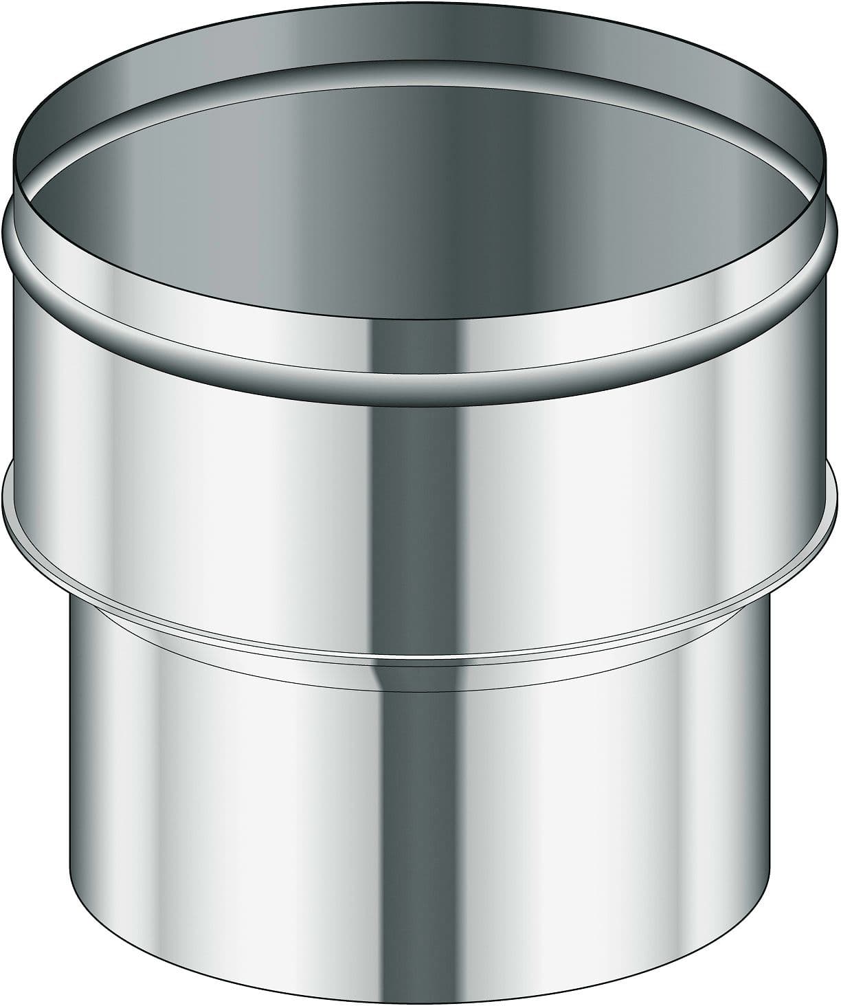 RACCORD SIMPLE PAROI INOX AU TUBE CONDENSEUR POUJOULAT 80MM