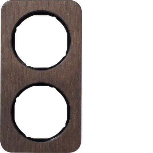 Plaque de recouvrement 2 postes R.1 Bois / Noir
