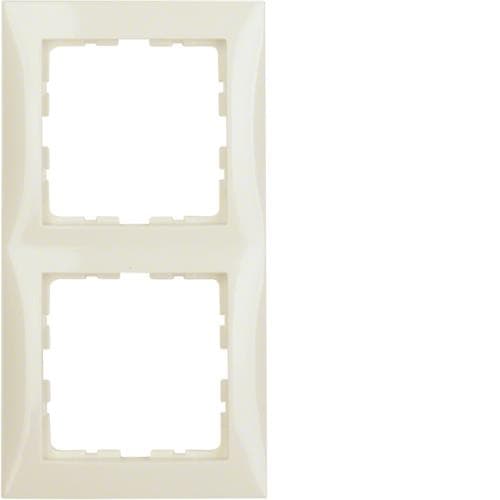 Plaque de recouvrement 2 postes Berker S.1 Blanc polaire, brillant