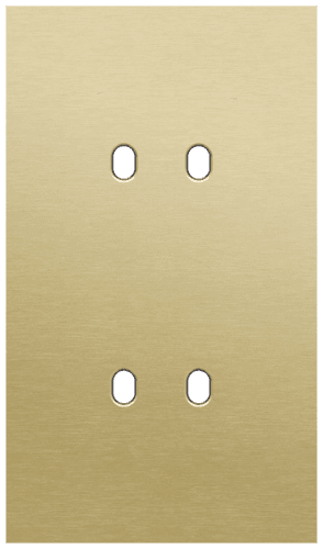 Plaque de recouvrement double, verticale 60 mm d'entraxe, pour des fonctions de commutation double, couleur Niko Toggle alu gold brushed
