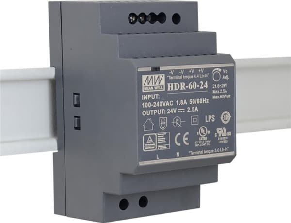 Alimentation stabilisée 60W 24Vdc 2.5A sur rail Din