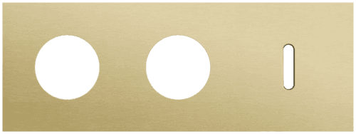 Plaque de recouvrement triple, horizontale 71 mm d'entraxe, pour deux fonctions de prise de courant et une fonction de commutation simple, Niko Rocker alu gold brushed