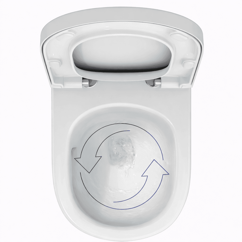 TECELOFT - KIT WC AVEC CHASSE CYCLONIQUE - AVEC ABATTANT WC - BLANC BRILLANT