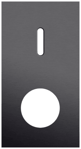 Plaque de recouvrement double, verticale 71 mm d'entraxe, pour une fonction de commutation simple et une fonction de prise de courant, Niko Rocker alu black brushed