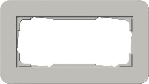 Cadre de finition Gira E3 Soft-Touch Gris avec cadre de support Blanc brillant Soft-Touch