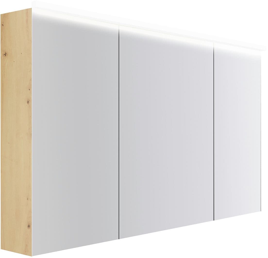 ARMOIRE TOILETTE COFFEE 3 PORTES 1400MM 4250K CHENE DECOR URBAN