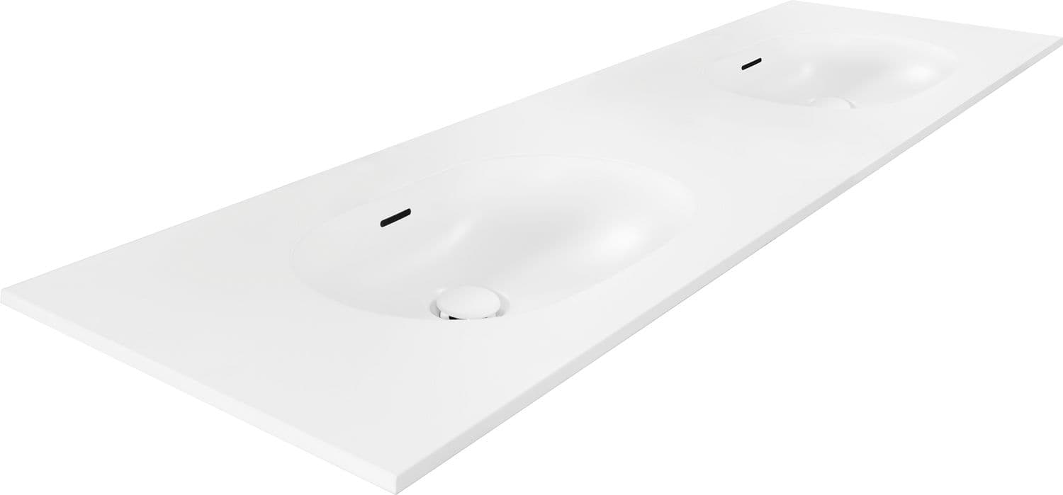 TABLETTE MOLTO/PURO/CRAFT/FOREST 180X50CM 2 LAVABO XONYX