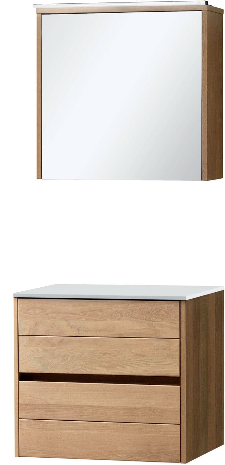 MEUBLE MOLTO CHENE MASSIF 70 POUR LAVABO A POSER SOLID ARMOIRE TOILETTE