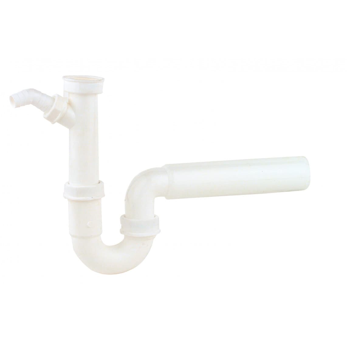 98831448 KS évier-siphon tubulaire, blanc, 1 1/2" F x 50 mm, avec 3/4" Raccordement de l'appareil