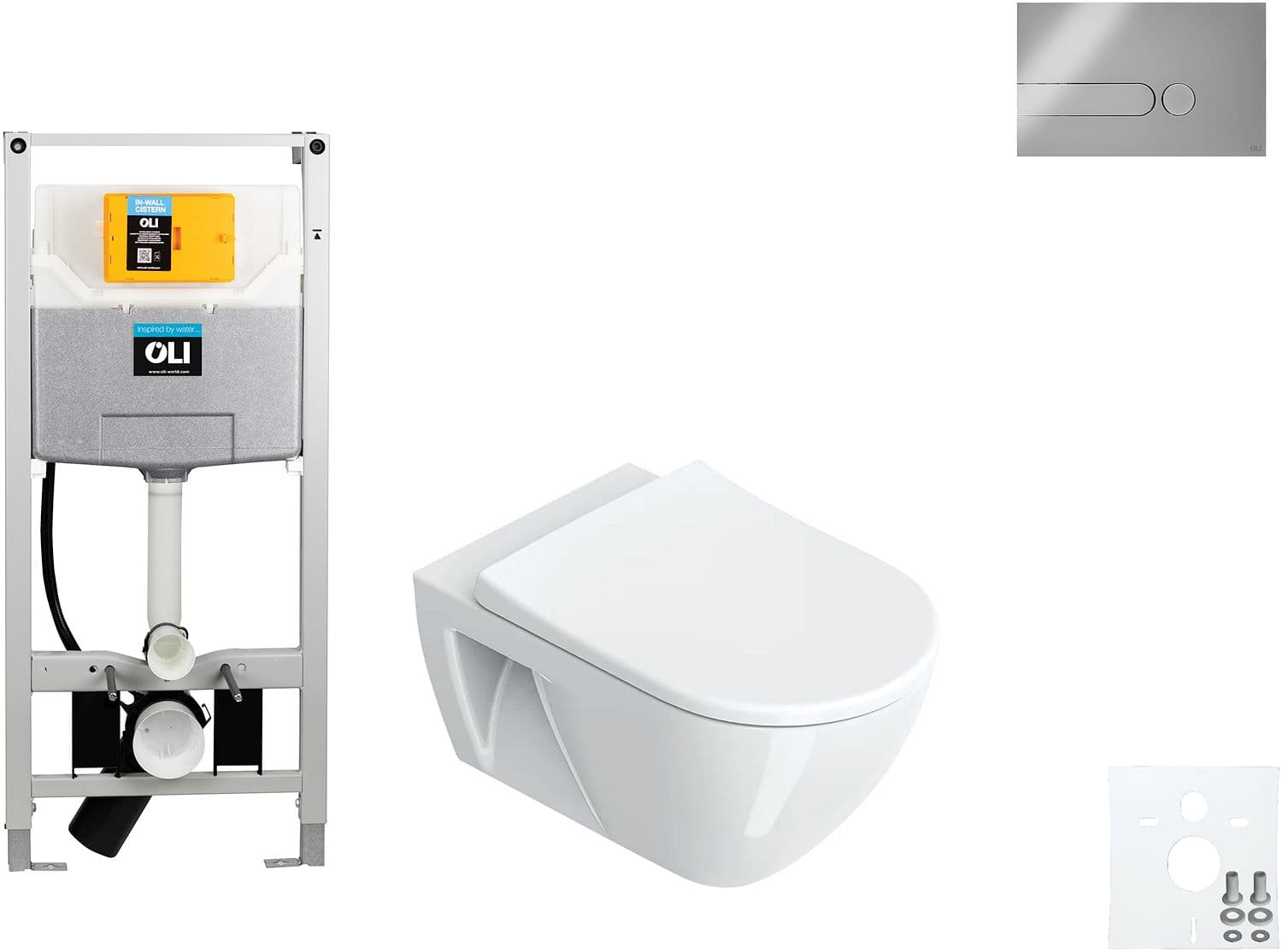 WALLFIX OLI WC SUSPENDU SFERA ECO CATALANO HEAVY SEAT IPLATE MAT CHROME