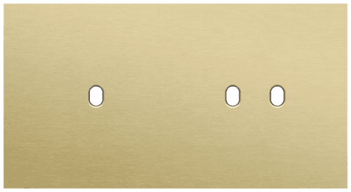 Plaque de recouvrement double, horizontale 71 mm d'entraxe, pour une fonction de commutation simple et une fonction de commutation double, Niko Toggle alu gold brushed