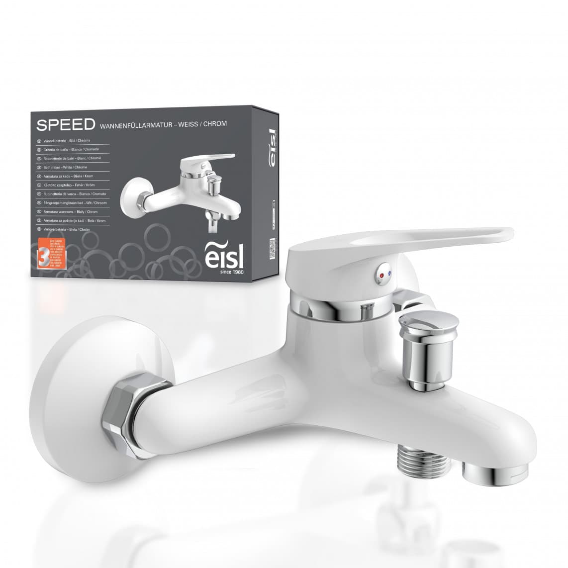 NI023SCR-W SPEED Mitigeur bain/douche, blanc/chromé