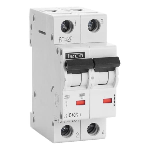 Disjoncteur 2 pôles 40A 4,5kA courbe C