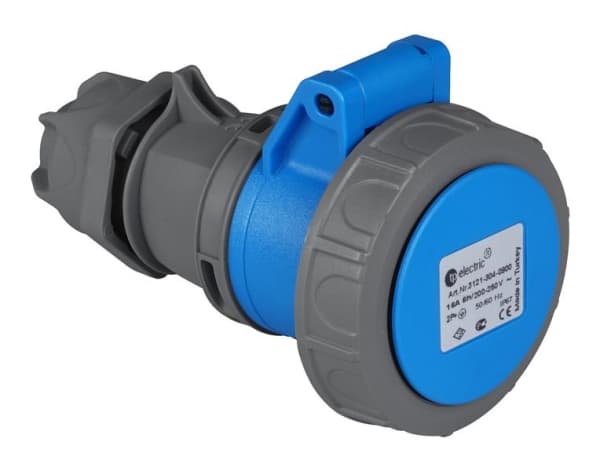 Fiche CEE femelle 3 x 16A 220 - 240Vac Bleu IP67 avec raccords à visser