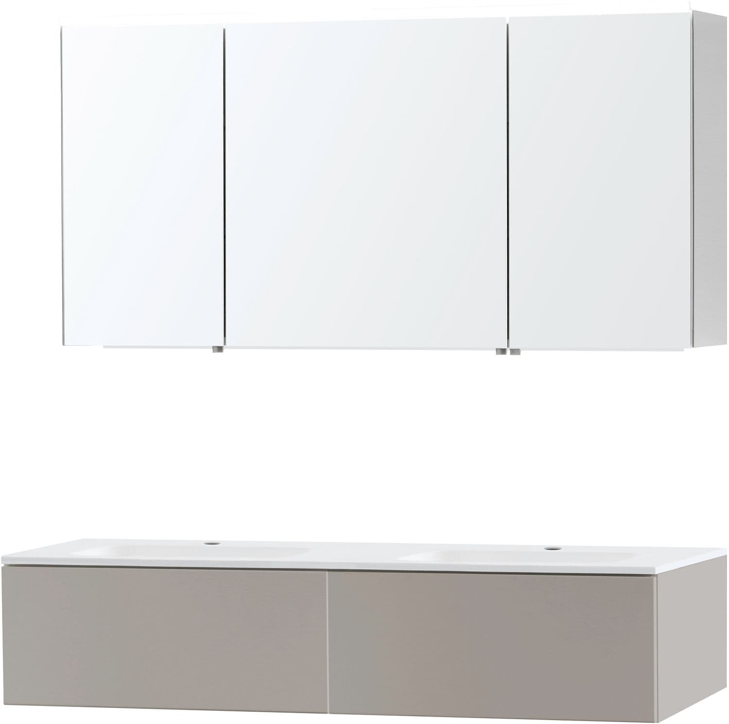 MEUBLE PURO DUO GRIS 140 1 TIROIR MARBRE SYNTHETIQUE ARMOIRE TOILLETTE