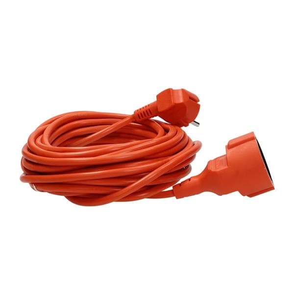 Rallonge de jardin avec 1 prise Schuko, longueur 50m 3 x 1mm², IP20, en PVC, entièrement encapsulée,