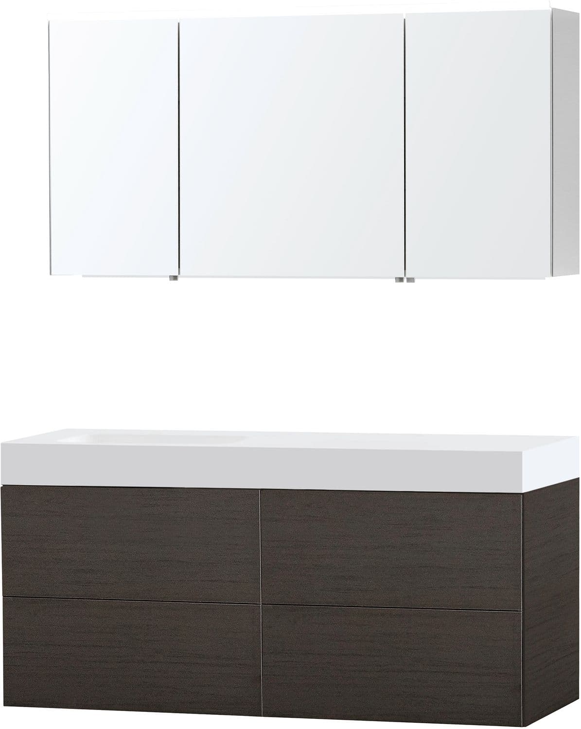 MEUBLE PURO SOLO WENGE ASYMETRIQUE 140 GAUCHE SOLID PURO ARMOIRE TOILETTE