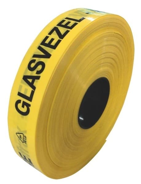 Ruban avertisseur 0,15mm x 80mm x 250m Jaune / Noir ' BT - werkzaamheden'