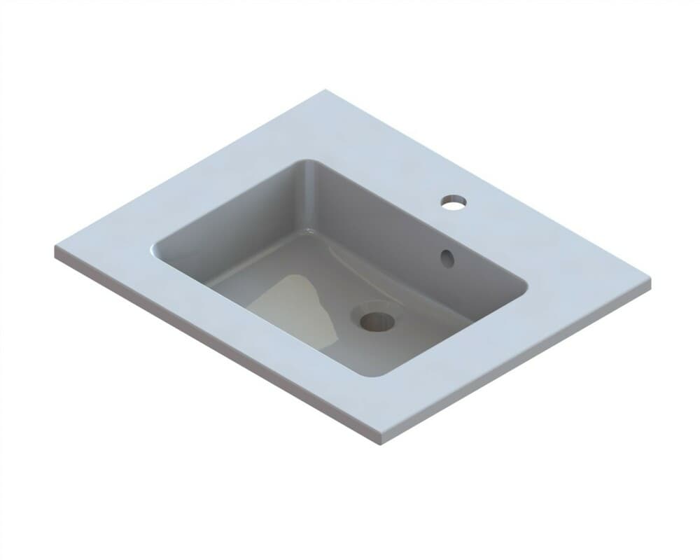 intro Taz tablette intégrée marbre minéral avec 1lavabo 600x500mm blanc
