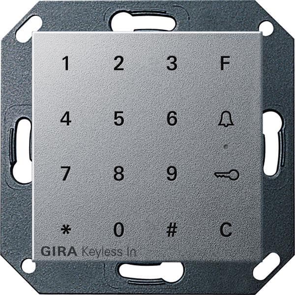 Clavier à code Gira Keyless In teinte Alu System 55 - clavier à code comme système de contrôle