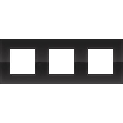 Triple plaque de recouvrement de 71mm d'entraxe Niko Pure liquid Black