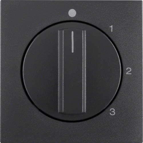 Enjoliveur avec bouton rotatif pour interrupteur 3 paliers avec position 0 S.1 / B.3 / B.7 Anthrac