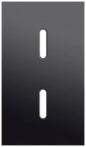 Plaque de recouvrement double, verticale 60 mm d'entraxe, pour deux fonctions de commutation simple, Niko Rocker alu black brushed